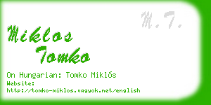 miklos tomko business card